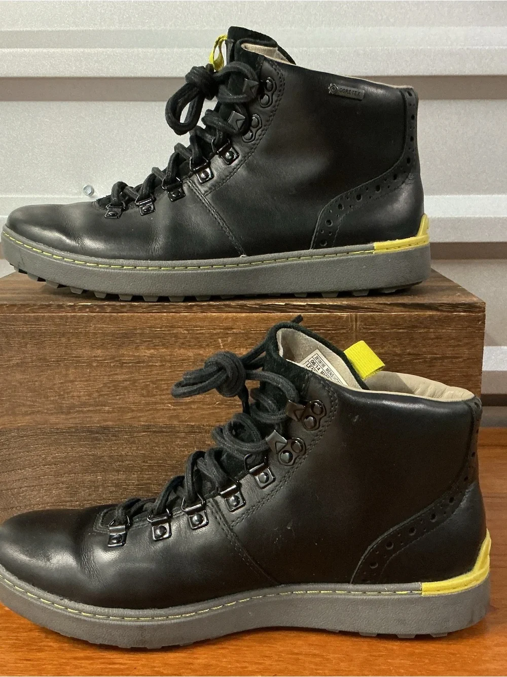 Clarks Men Wave Trail GTX Gore-Tex Black Leather England TOR Boot Size 10